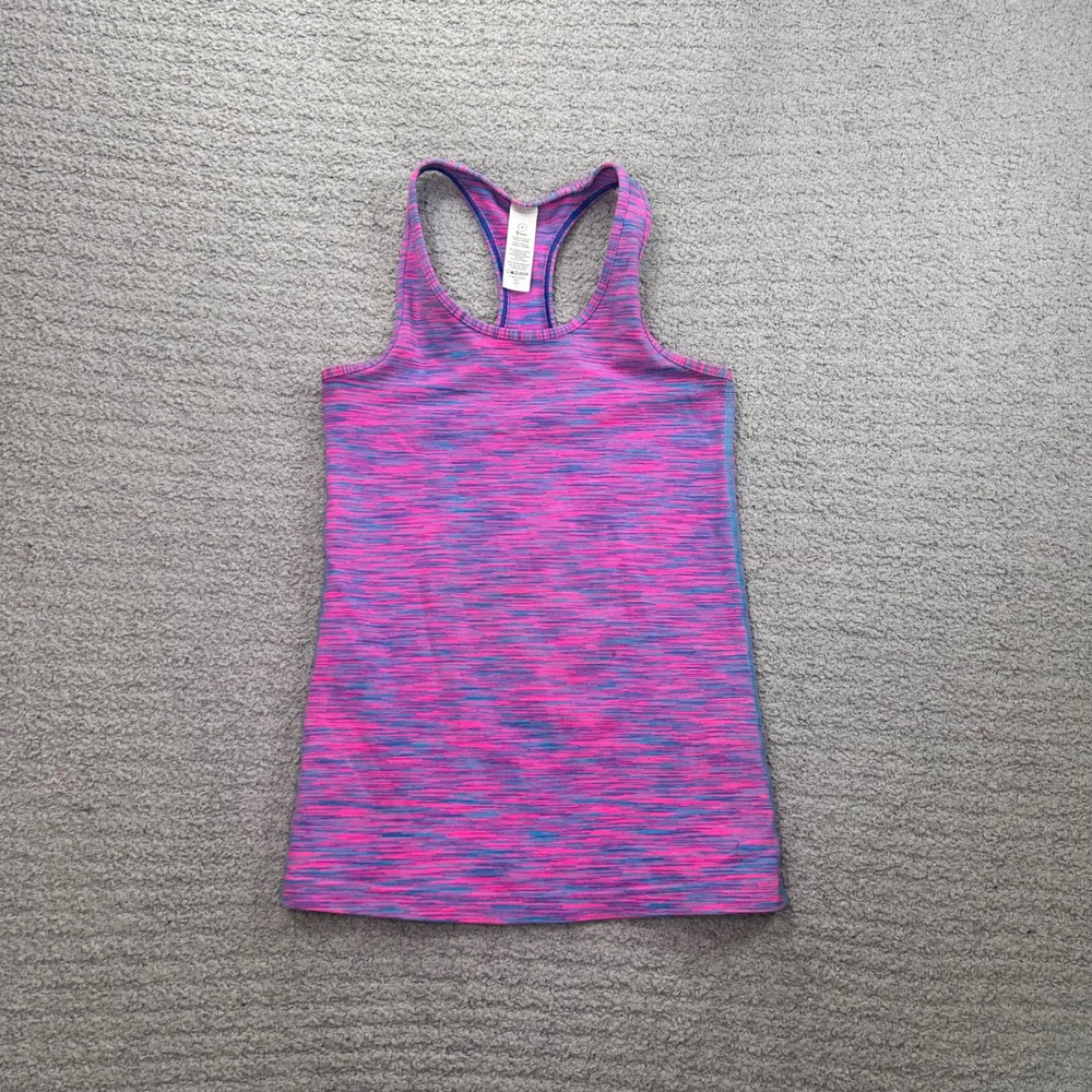 Ivivva Lululemon Tank Top Racerback Space Dye Pink Size 8 Kids Active Dance Yoga